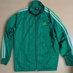 adidas グリーン ストライプ ジャージ