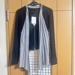 untitled タグ付き未使用品　ノーカラージャケット ネイビー　ジップアップのサムネイル