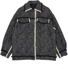 新品：AMERI LADY LIKE PRINT TWEEDS JACKET 黒 - メルカリ