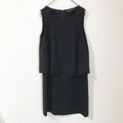 【クイーンズコート】バックリボンセパレート風ワンピース 体型カバー 足長 日本製