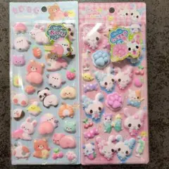 もぐもぐanimalおしりシール　キャンディツインズ肉球シール2枚セット