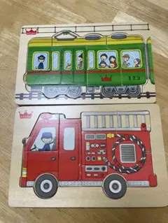 Ed.Inter 木製パズル 2点セット 電車 消防車のサムネイル