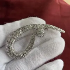 【23】シルバーカラーブローチ　シンプル　ヴィンテージ　エレガント