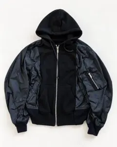 Sacai サカイ ニット × ナイロン 切替ブルゾン / ジップアップ /