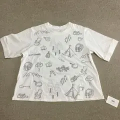 新品未使用！カットソー　ゆったり　ホワイト　Aライン　上品刺繍デザイン　晩秋までのサムネイル
