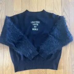 lovetoxic フワフワ袖セーター L ブラック