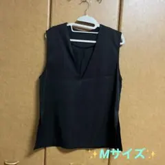 黒のVネックノースリーブベスト　 Mサイズ