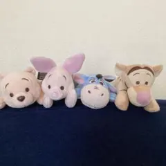 くまのぷーさん　寝そべりマスコット　さくらバージョン　4体セット