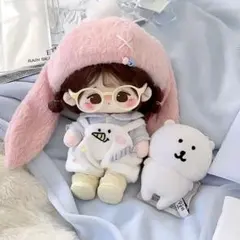 新品♡ぬいぐるみ服20cm 着せ替えぬい服 モコモコ 雪だるま うさぎ耳帽子