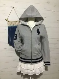 ★ラルフローレン★Y2K ビッグポニー パーカー グレー