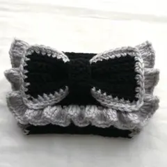 【 しなもん様 専用商品】ハンドメイド 編み物 ポーチ 小物入れ リボン