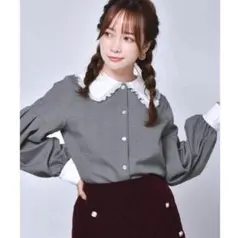 【Emsexcite】 配色チェックブラウス フリーサイズ ※最終値下げ