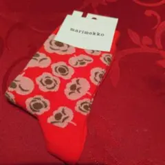 marimekko ソックス 花柄 レッドのサムネイル