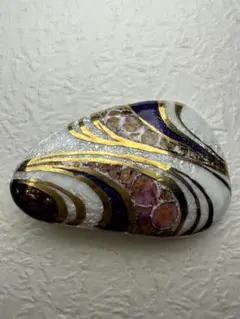 未使用◾️七宝焼ブローチ◾️日展作家 西山美恵子作　ハート型　木製箱付き 未使用◾️七宝焼ブローチ◾️日展作家 西山美恵子作 ハート型 木製箱