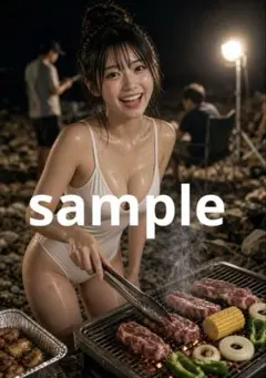 AI美女 白水着 バーベキュー グラビア写真 No.88