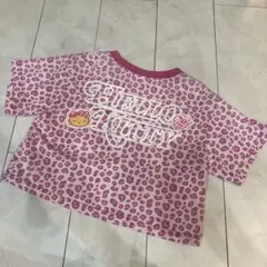 ハローキティ ヒョウ柄 クロップドTシャツ 130cm しまむら