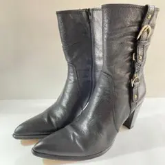 美品✨ストロベリーフィールズ レザーブーツ 24.5cm ブラックのサムネイル