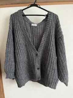 LEPSIM グレー ニットカーディガン
