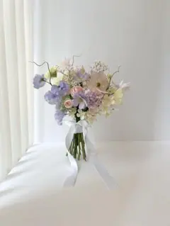 春婚　チューリップ　パステルカラー ブーケ　ブートニア　セット　即日納品