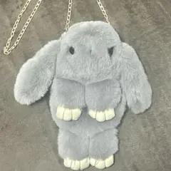 ウサギ型ファーバッグ チェーン付き
