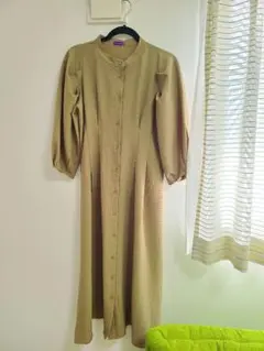 アクシーズファム　タック袖前開きワンピース