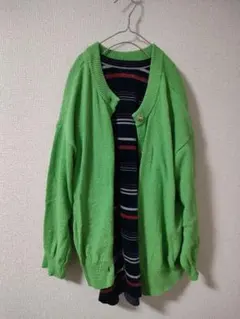 KHALITA ネオンカラー グリーン ロング カーディガン ユニクロ GU