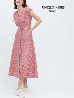 美品ユニクロ　イネスノースリーブロングワンピースのサムネイル