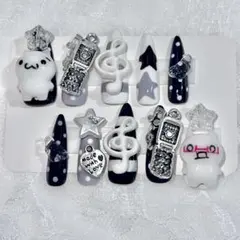 ♡現品♡ロングネイルチップ　平成女児　ウィッシュコア　地雷系　ガラケー　顔文字