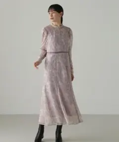 ジルスチュアート　レースパイピングドレス　ピンク　サイズ2