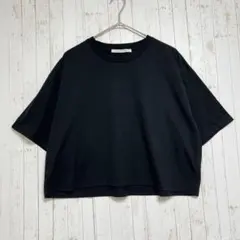 ◆ルノンキュール　半袖　カットソー　クルーネック　リブ　コットン　シンプル　黒