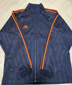 adidas ジャージ ネイビー/オレンジ　3本ライン
