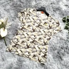 PUMA プーマ 迷彩柄 半袖Tシャツ ベージュ系 レディース L