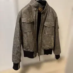 DEGNER デグナー レザージャケット リブ付き ベージュ×ブラウン - メルカリ
