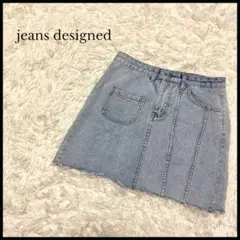 【jeans designed】デニムミニスカート M ライトブルー レディース