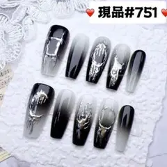 751現品推しネイルチップ付け爪量産型姫ギャルクロムハーツチークy2k痛ネイル