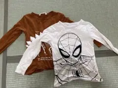 キッズ 長袖Tシャツ 2枚セット H&M 恐竜120・スパイダーマン130