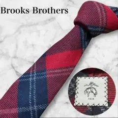 【タグ付き】ブルックスブラザーズ　フリース　チェック柄ネクタイ　剣幅6.8cm