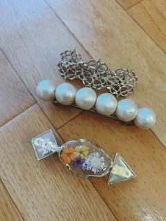 値下げ✳︎パールとドライフラワーのヘアピン3個セット