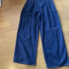 GU デニム ワイドパンツ インディゴ Lのサムネイル