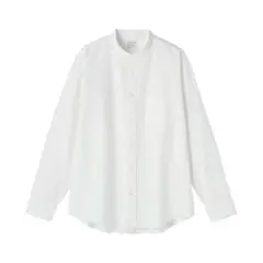 MUJI無印良品　紳士　洗いざらしオックススタンドカラー長袖シャツ（M）白