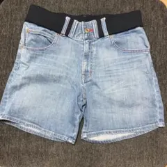 デニムショートパンツ ライトブルー ウエストゴム