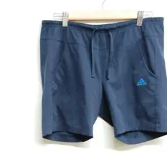 adidas ネイビー ショートパンツ　ポケット スポーツ　ウエスト調節紐　M