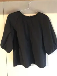 無印 乾きやすいブロード五分袖ブラウス