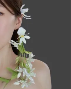 フラワーイヤーカフ【両耳セット】　ウェディング　フラワー