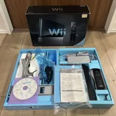 Nintendo Wii 本体一式　箱　説明書付き　ブラック　動作確認済み