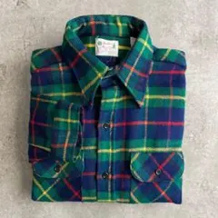 デッドストック好配色60s70s森タグ5 BrotherネルシャツUSA製 L