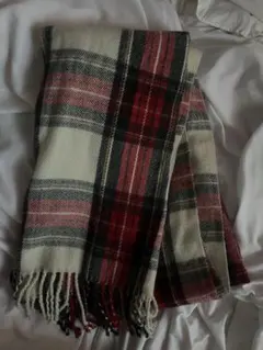 チェック柄ウールマフラー