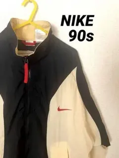 ⚠️【送料無料】ナイロンジャケット　90s 00s MサイズNIKE　赤×ベージュ