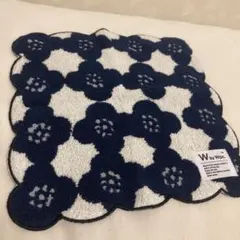 【未使用品】W by Wpc. 花柄タオルハンカチ ネイビー