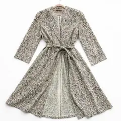 美品✨️トゥモローランド ロング ライトアウター 羽織 総柄 モノトーン　春物